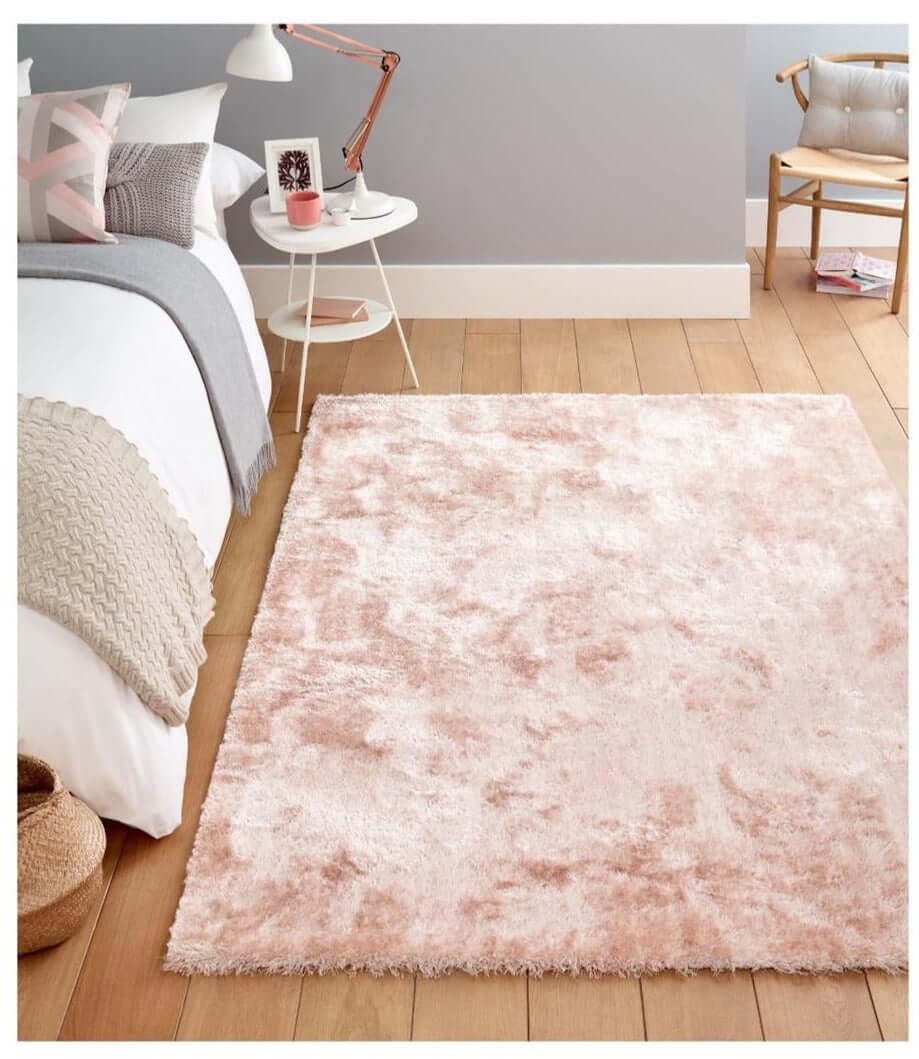 Shimmer Pink Supersoft Shaggy Rug | ODS33