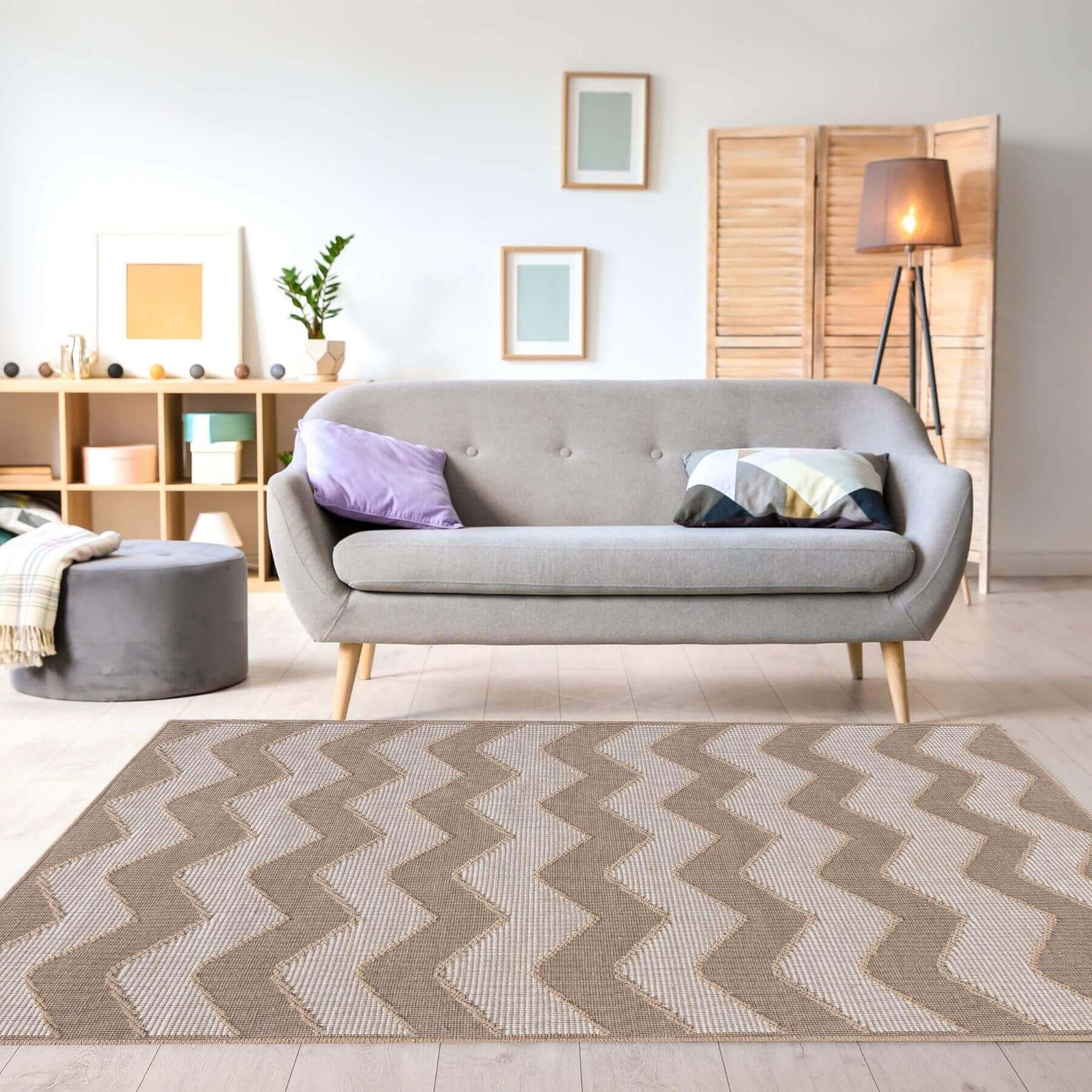 Beige Jute Looking Washable Rugs
