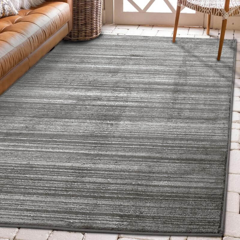 Arlo Textured Rug – Soft Tone Stripes