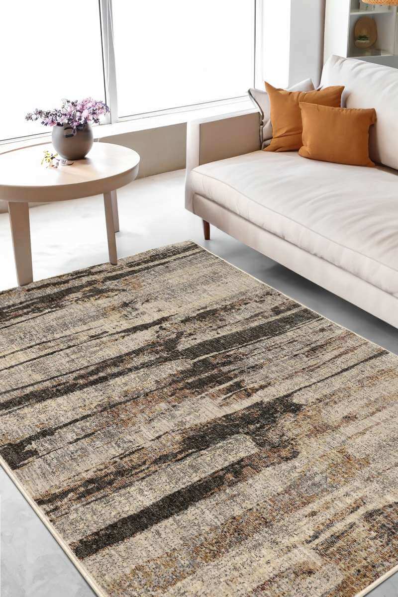 Aspre Shades Lines Rug – Brown Striped