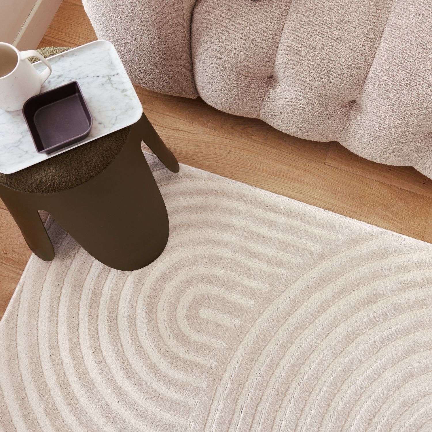 Aura Collection Rug Ripple in Cream