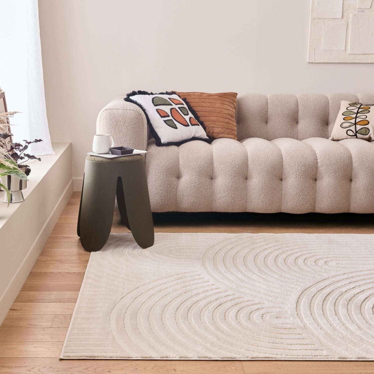 Aura Collection Rug Ripple in Cream