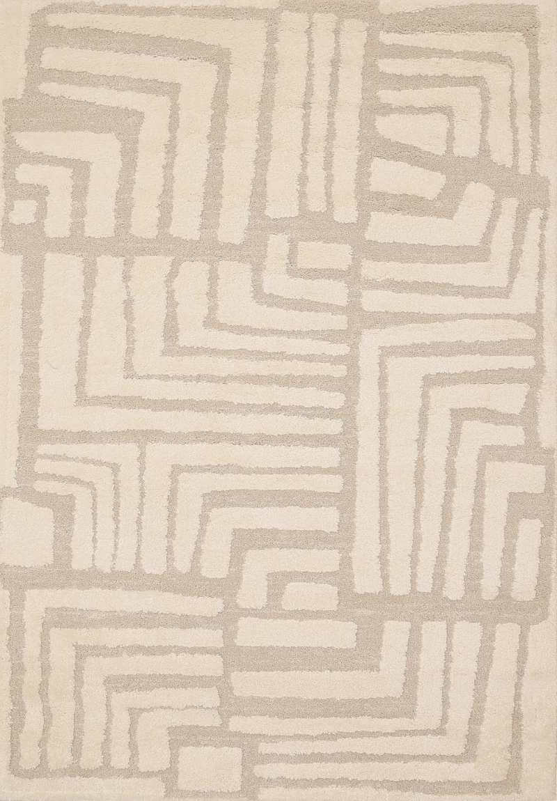 Ava Pave Wave Illusion Rug – Cream Abstract