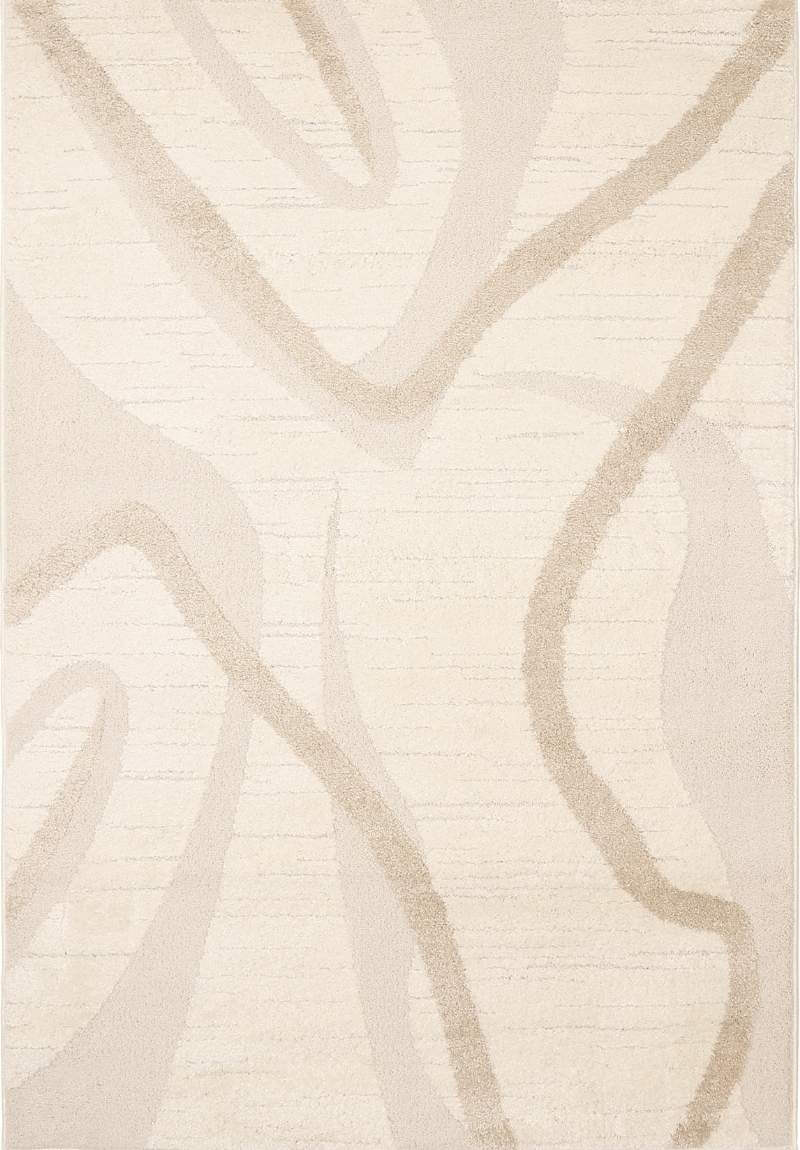 Ava Pave Wave Illusion Rug – Cream Abstract