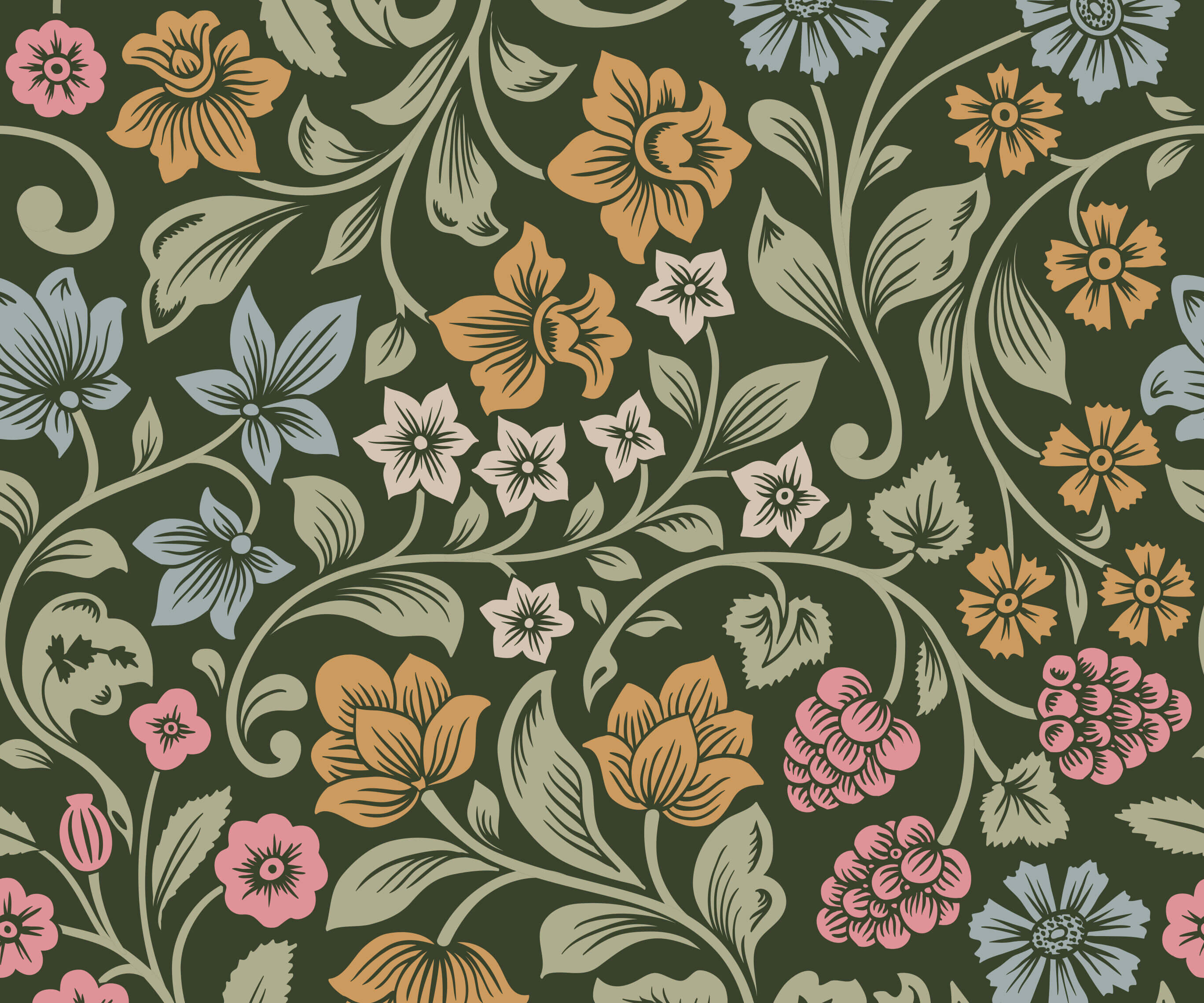 Bobbi Beck Billie Floral Luxury Wallpaper