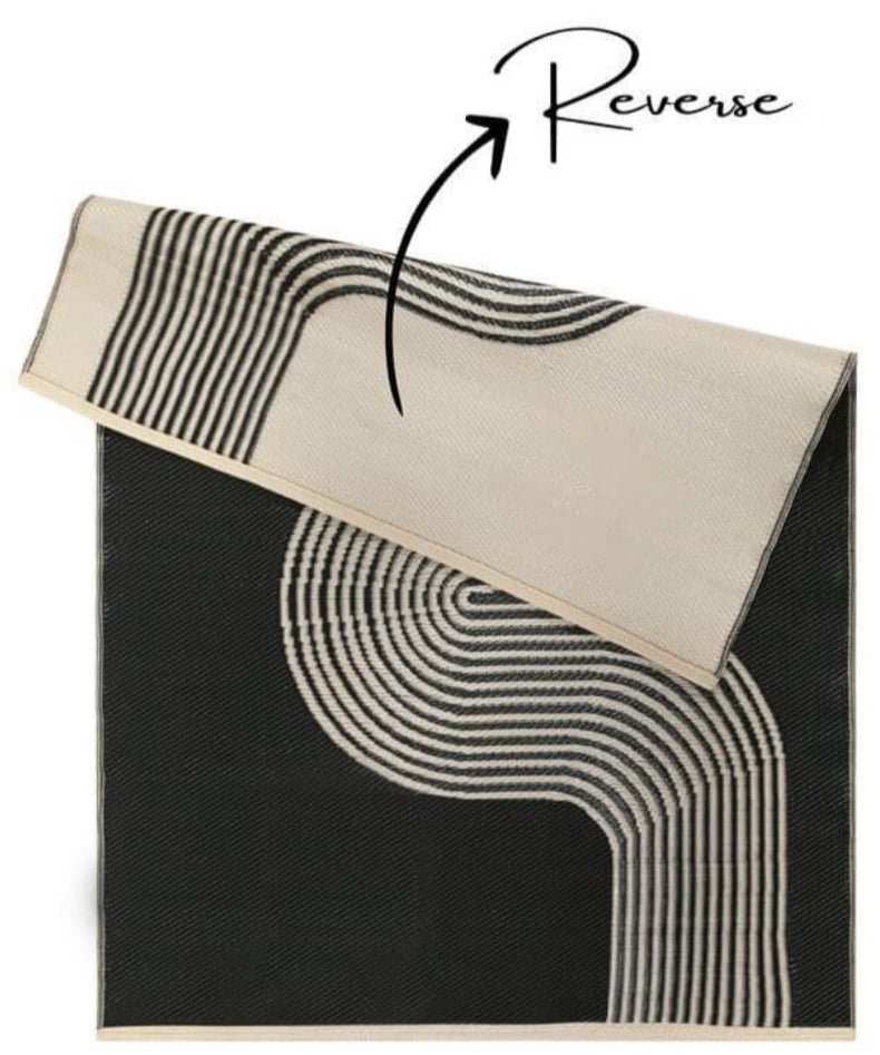 Urban Outdoor Rug Black & Beige | 1010