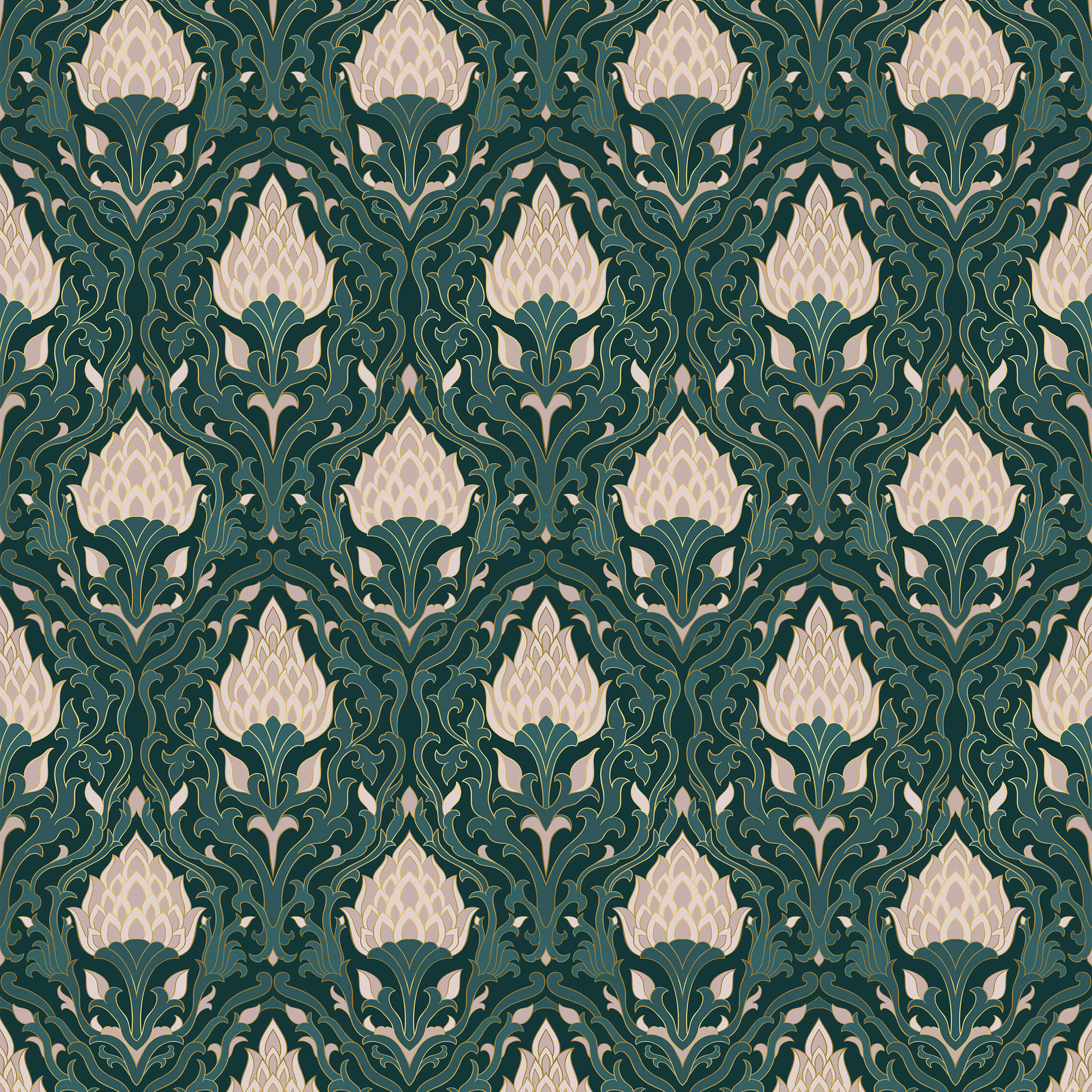 Bobbi Beck Chai Floral Luxury Wallpaper