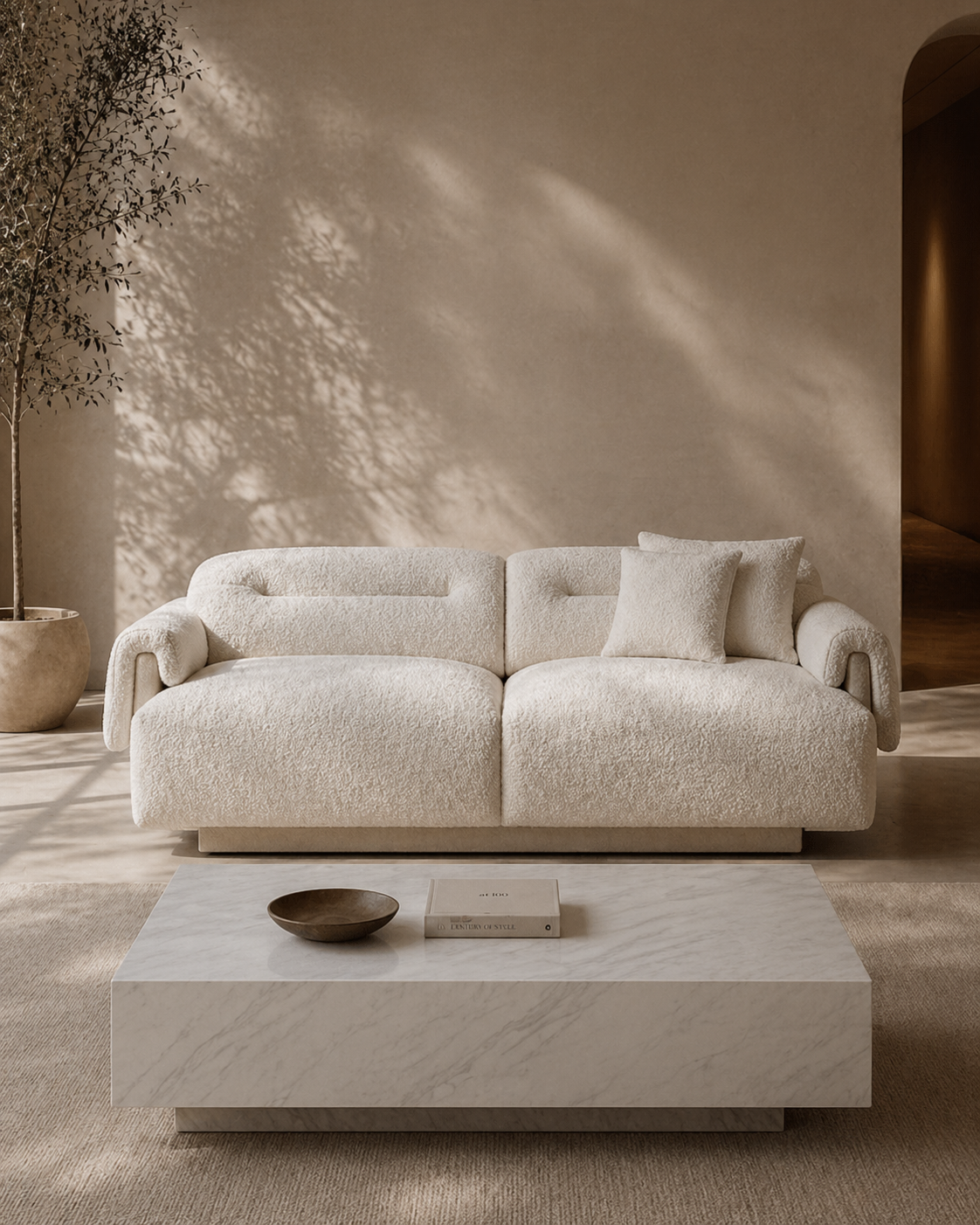 Frankie 3-Seater Sofa - Chex Polar Bouclé