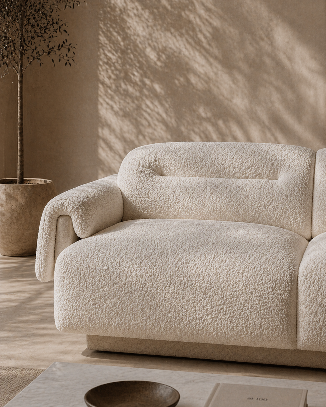 Frankie 3-Seater Sofa - Chex Polar Bouclé