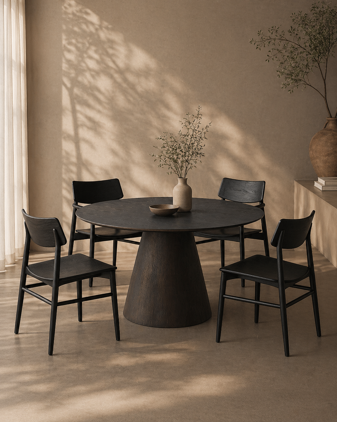 Mono Solid Oak Dining Chair - Matte Black