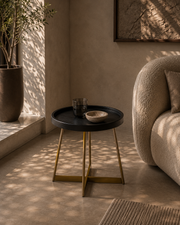 Lane Side Table - Smoke Oak/Gold