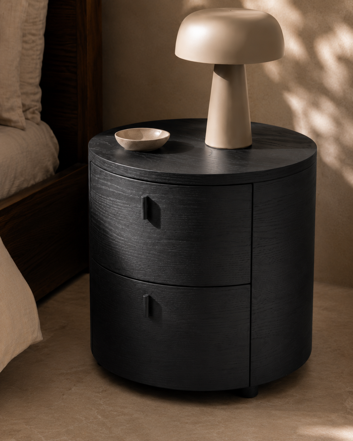 Tommy Franks Sims Bedside Table - Smoak Oak
