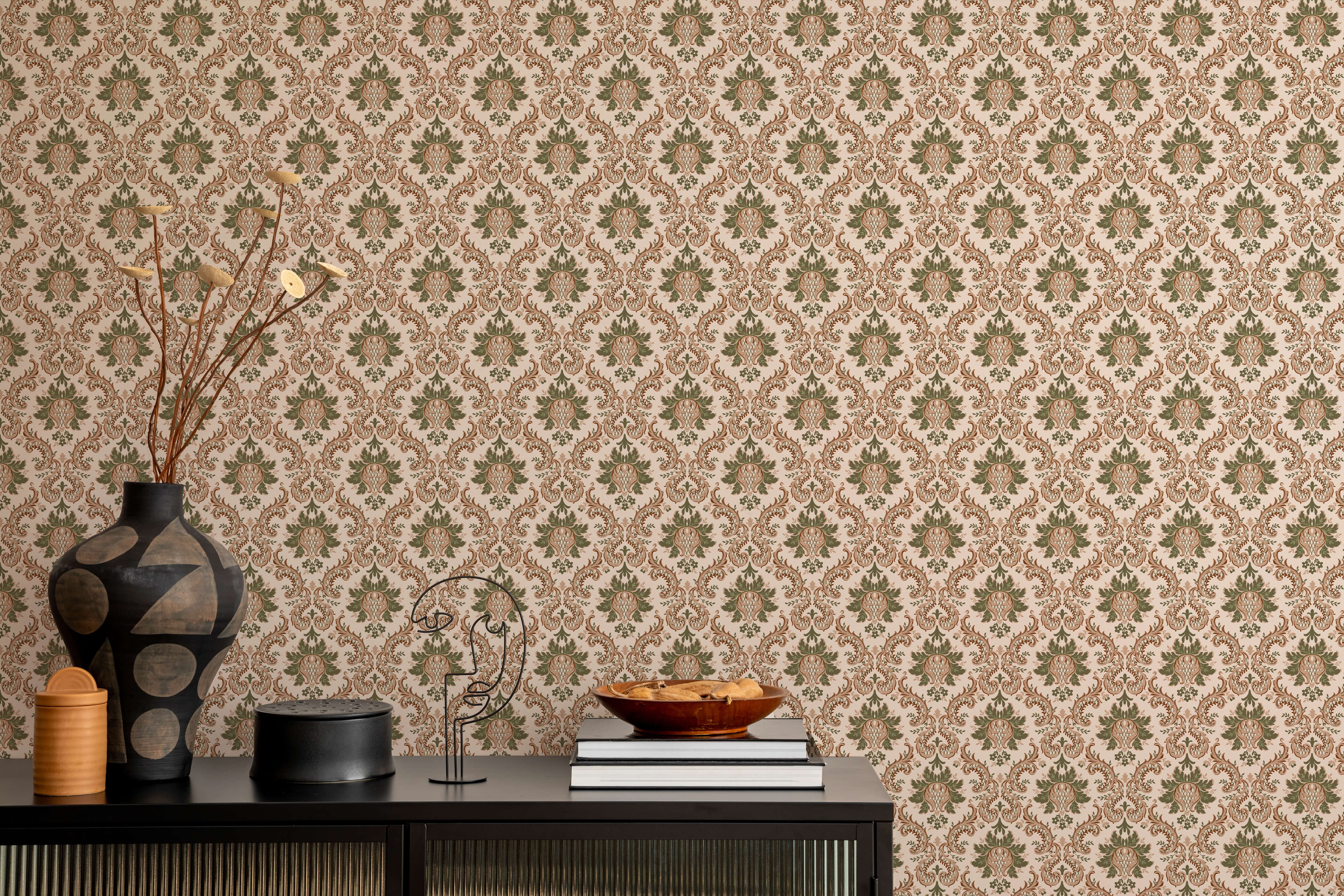 Bobbi Beck Collins Patterned Damask Luxury Wallpaper