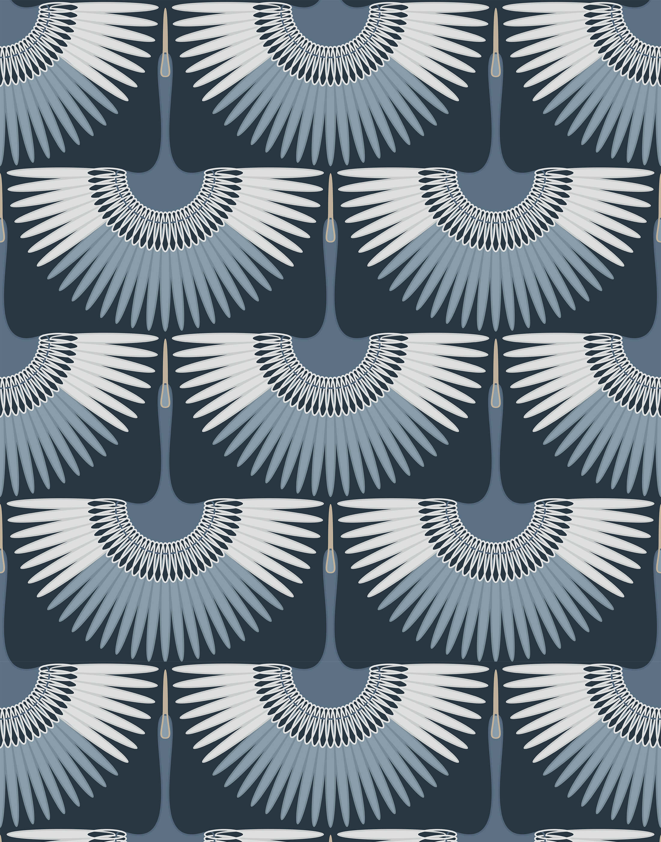 Bobbi Beck Crane Art Deco Luxury Wallpaper