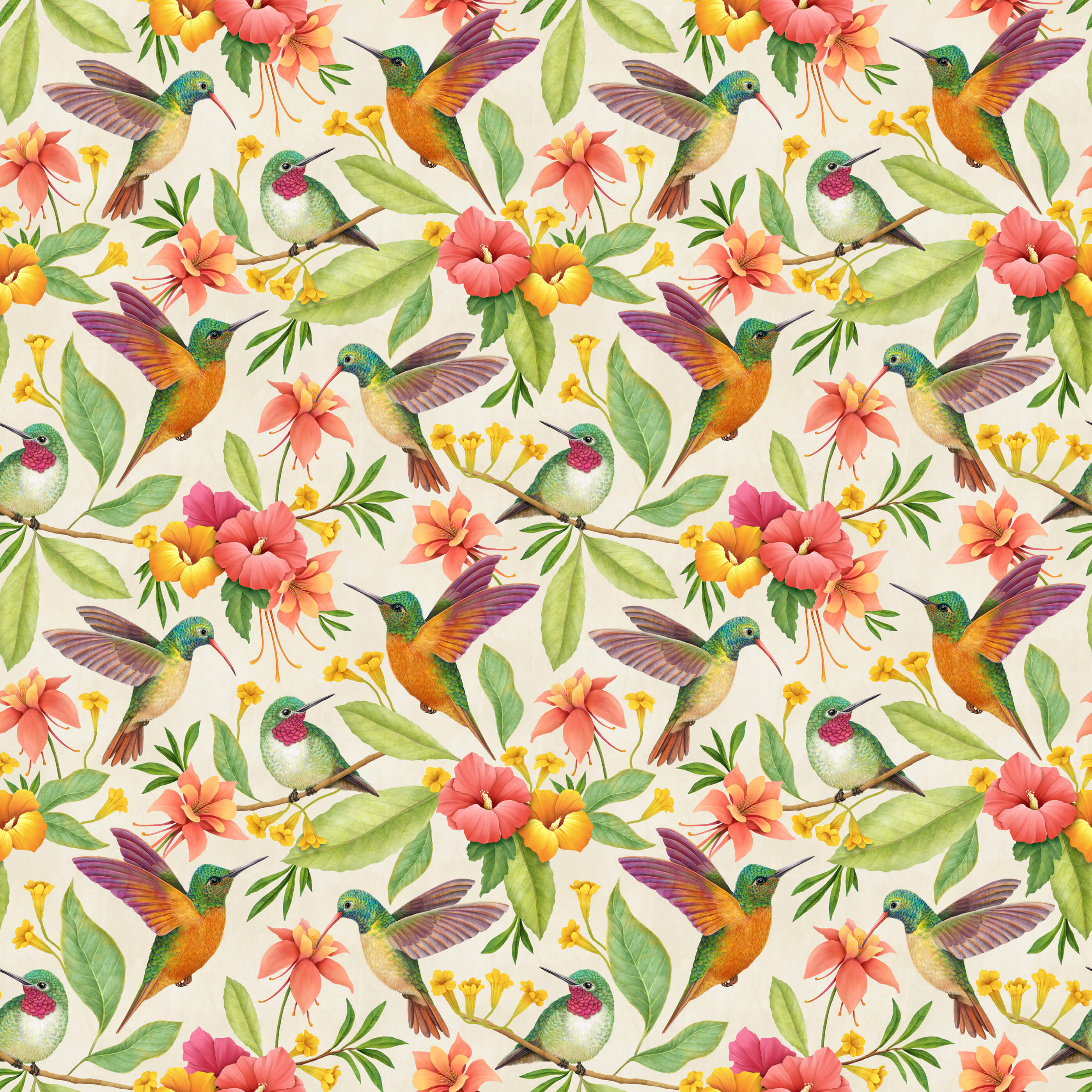 Bobbi Beck Daphne Bird Luxury Wallpaper