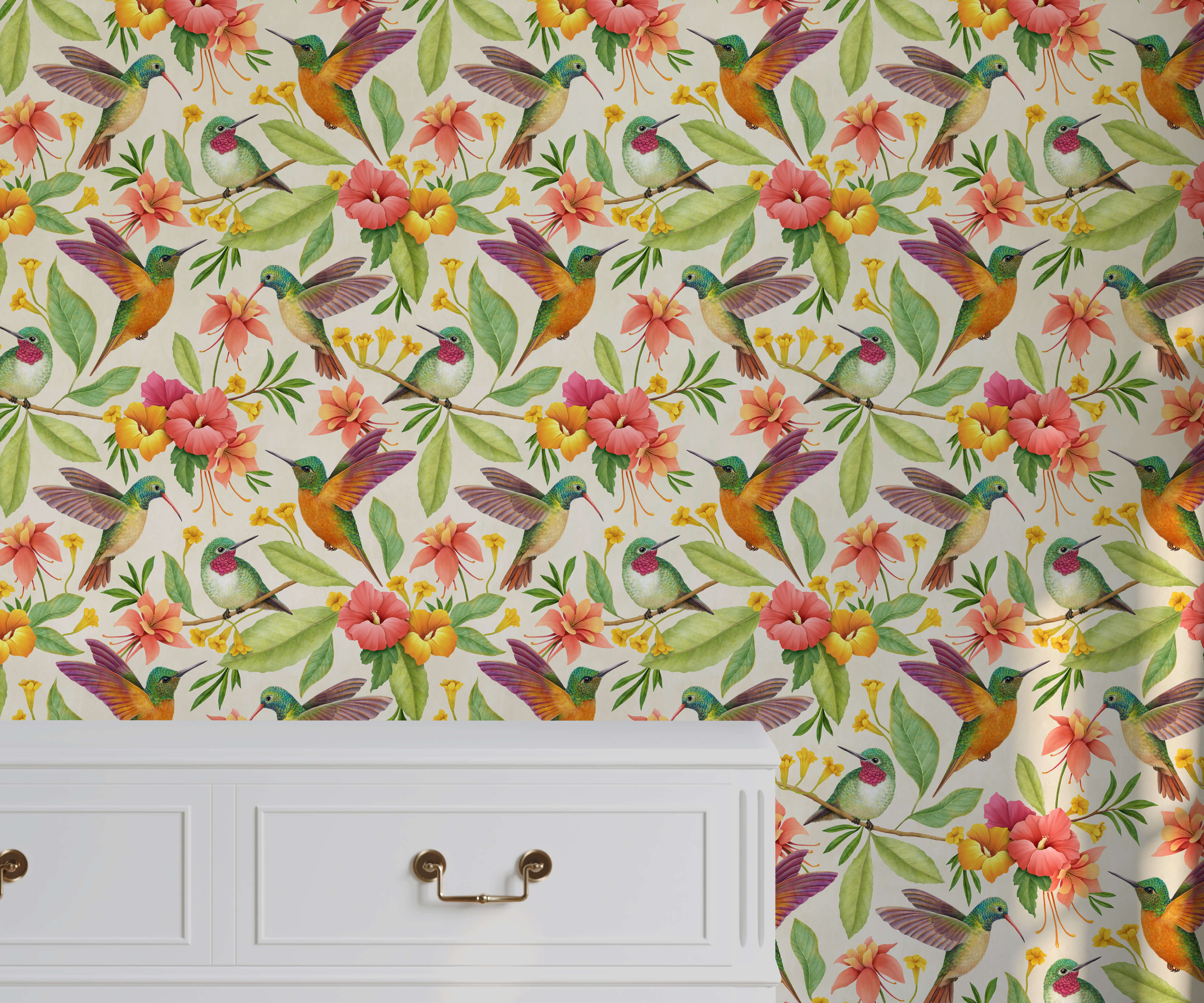 Bobbi Beck Daphne Bird Luxury Wallpaper