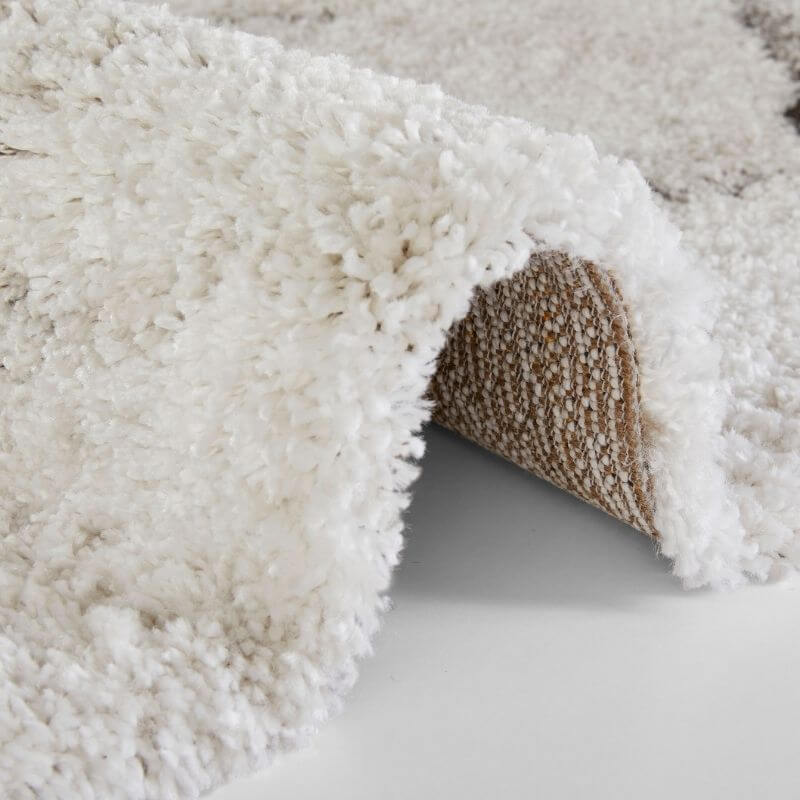Deep-Pile Velour Rug Cream Colour