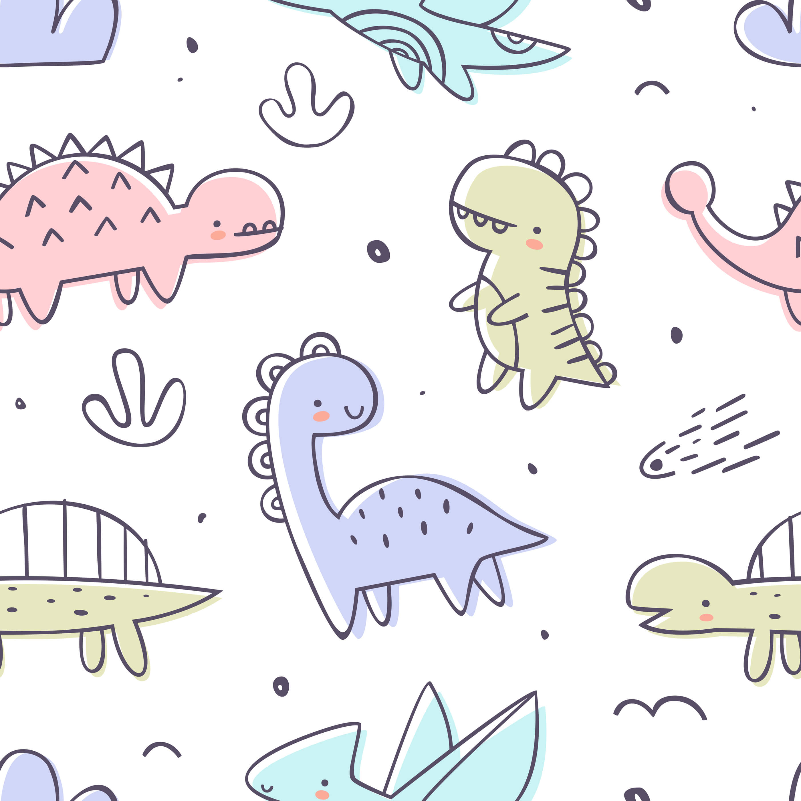 Bobbi Beck Dinkum Dinosaur Children's Luxury Wallpaper