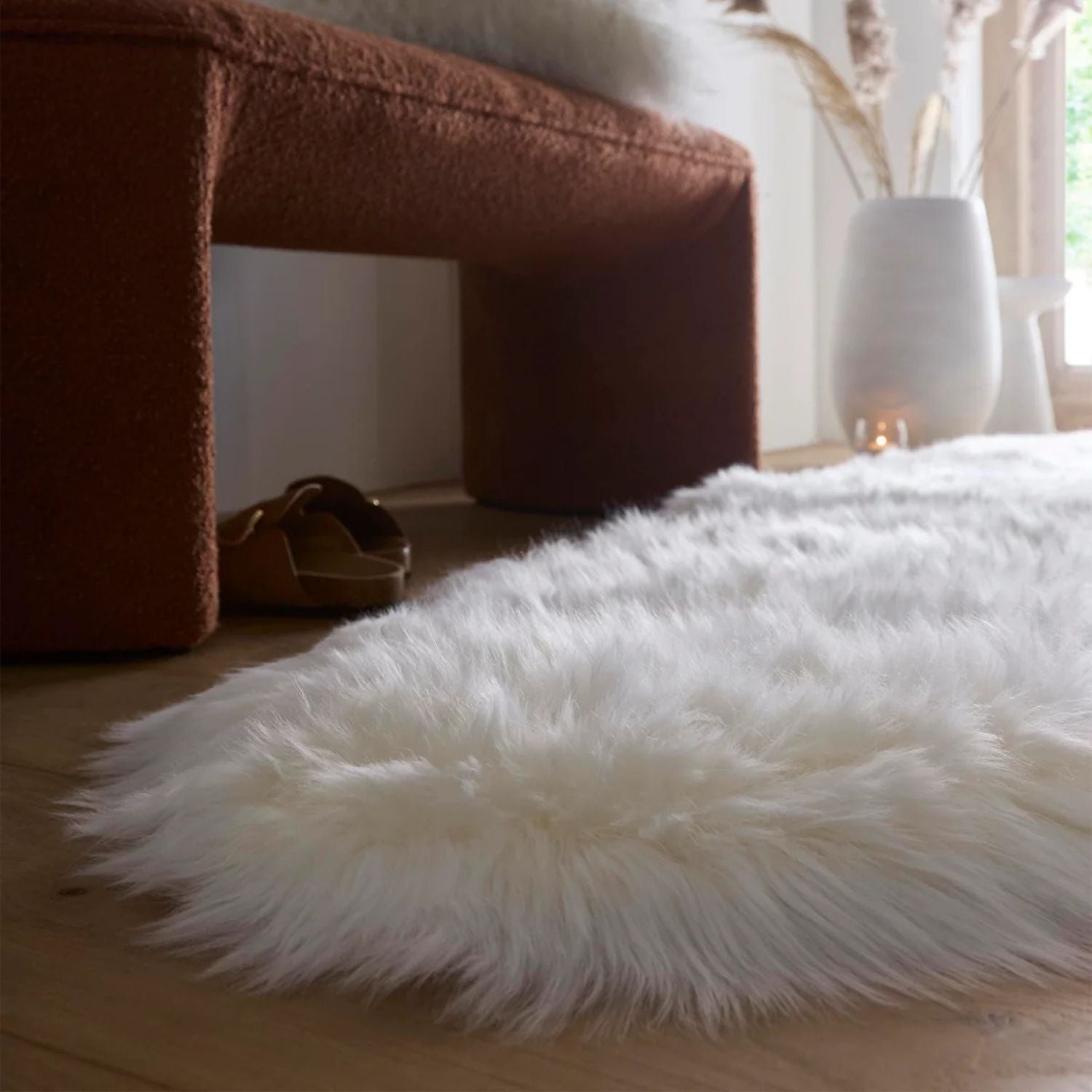 Genuine Natural Cream Sheepskin Faux Fur Rug