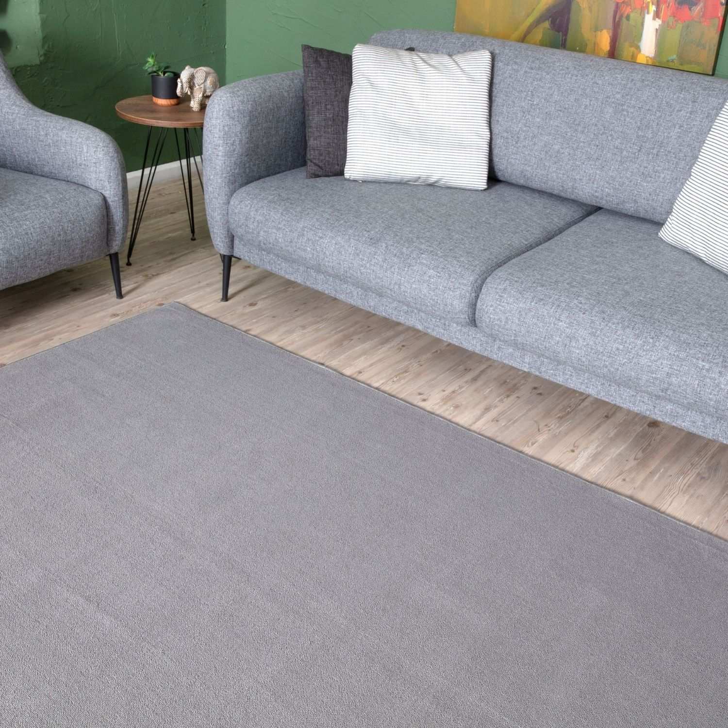 Flex Silver Low Pile Solid Rug