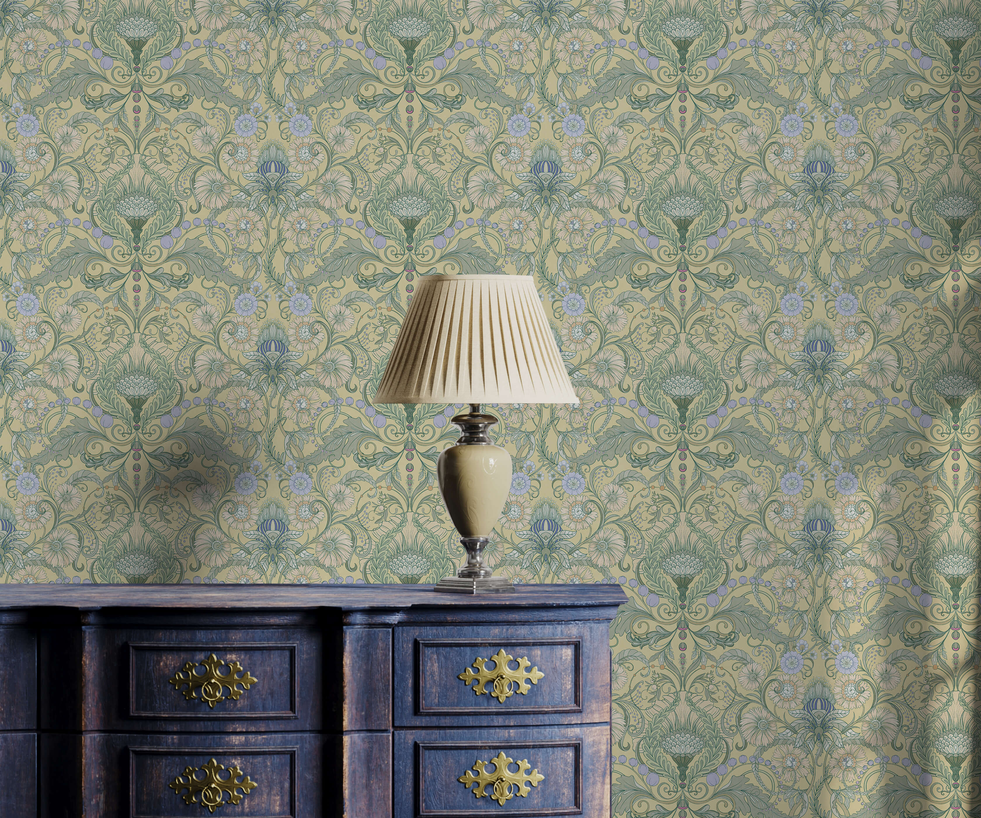 Bobbi Beck Henwood Art Nouveau Floral Luxury Wallpaper