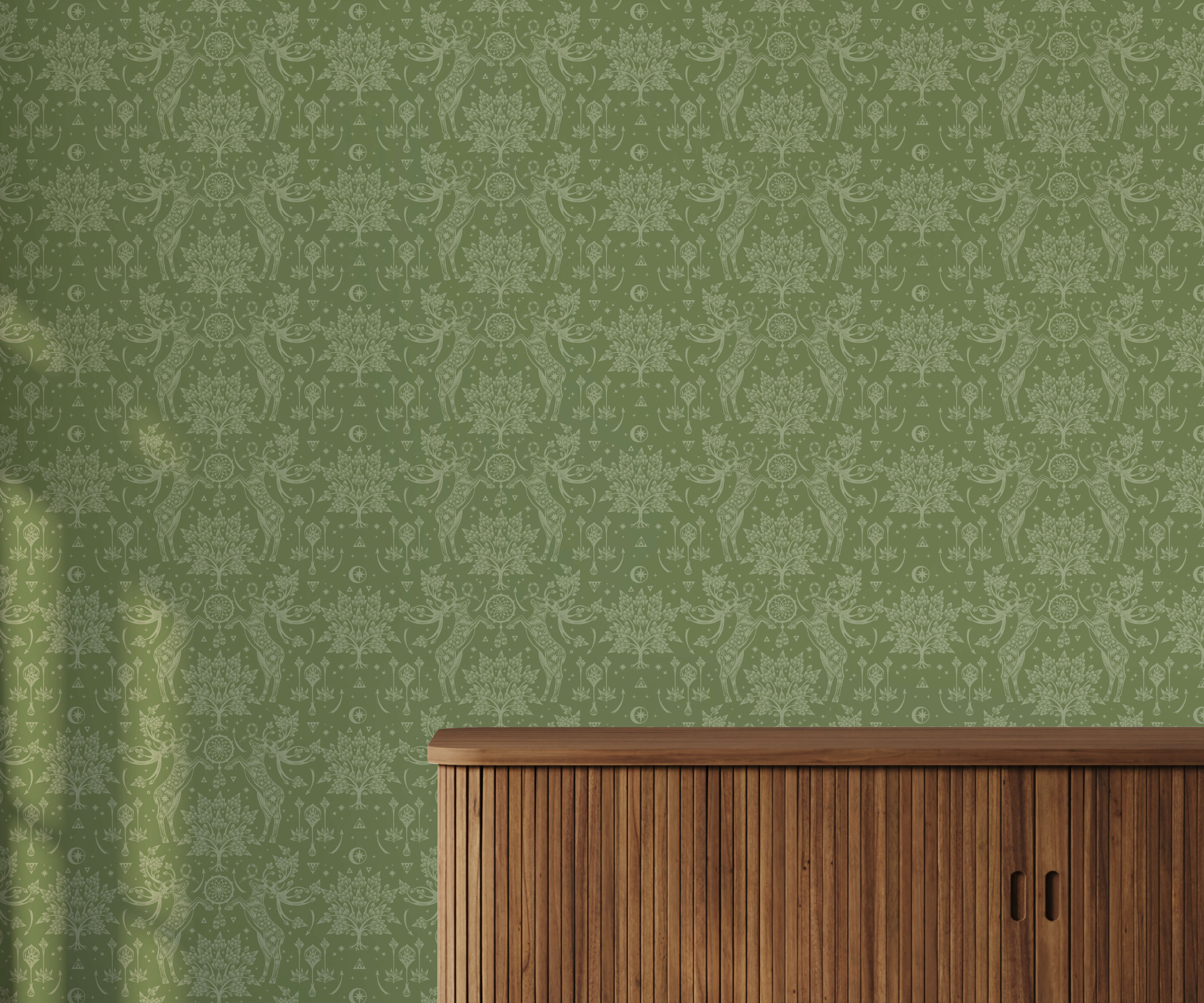 Bobbi Beck Hjort Deer Animal Luxury Wallpaper