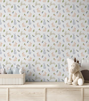 Bobbi Beck Hop Rabbit Children's Luxury Wallpaper