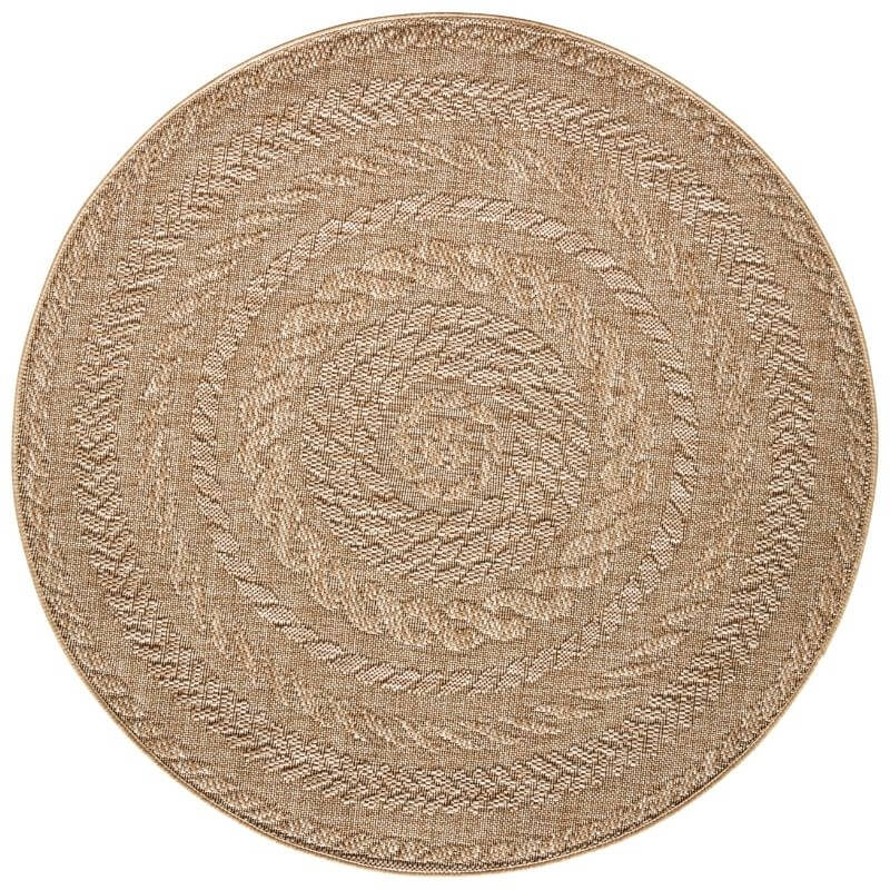 Indoor Outdoor Almendro Round Rug – Chevron Design