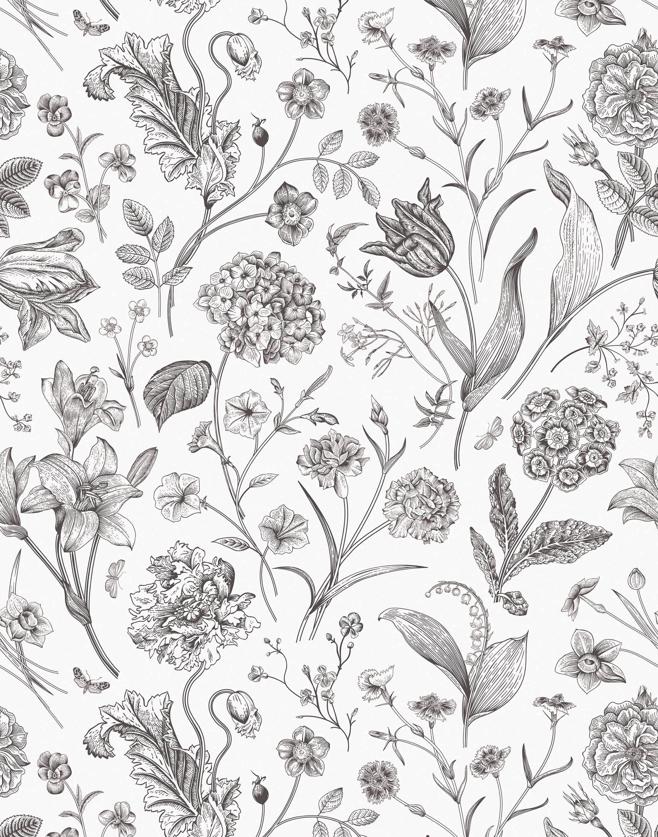 Bobbi Beck Porcelain Floral Luxury Wallpaper