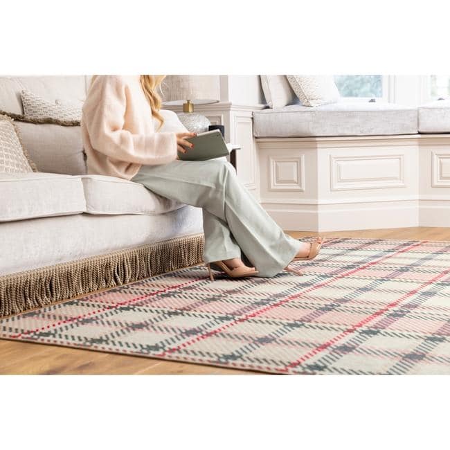 Eco-Washable Rug Tartan Design