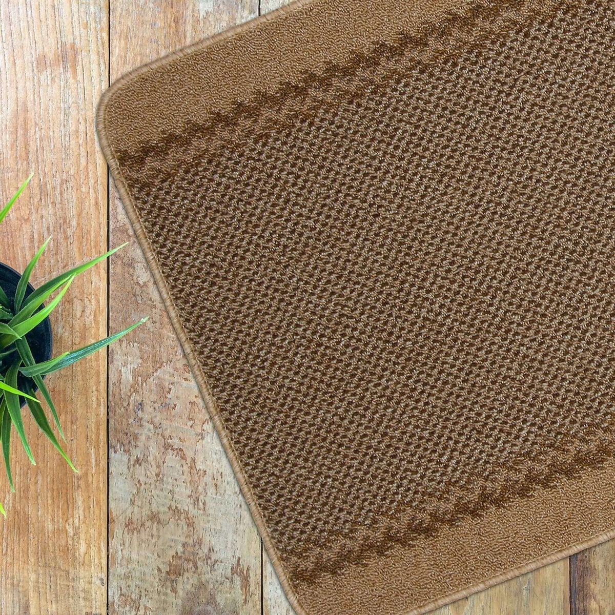 Washable Bordered Beige Rug  | 116B