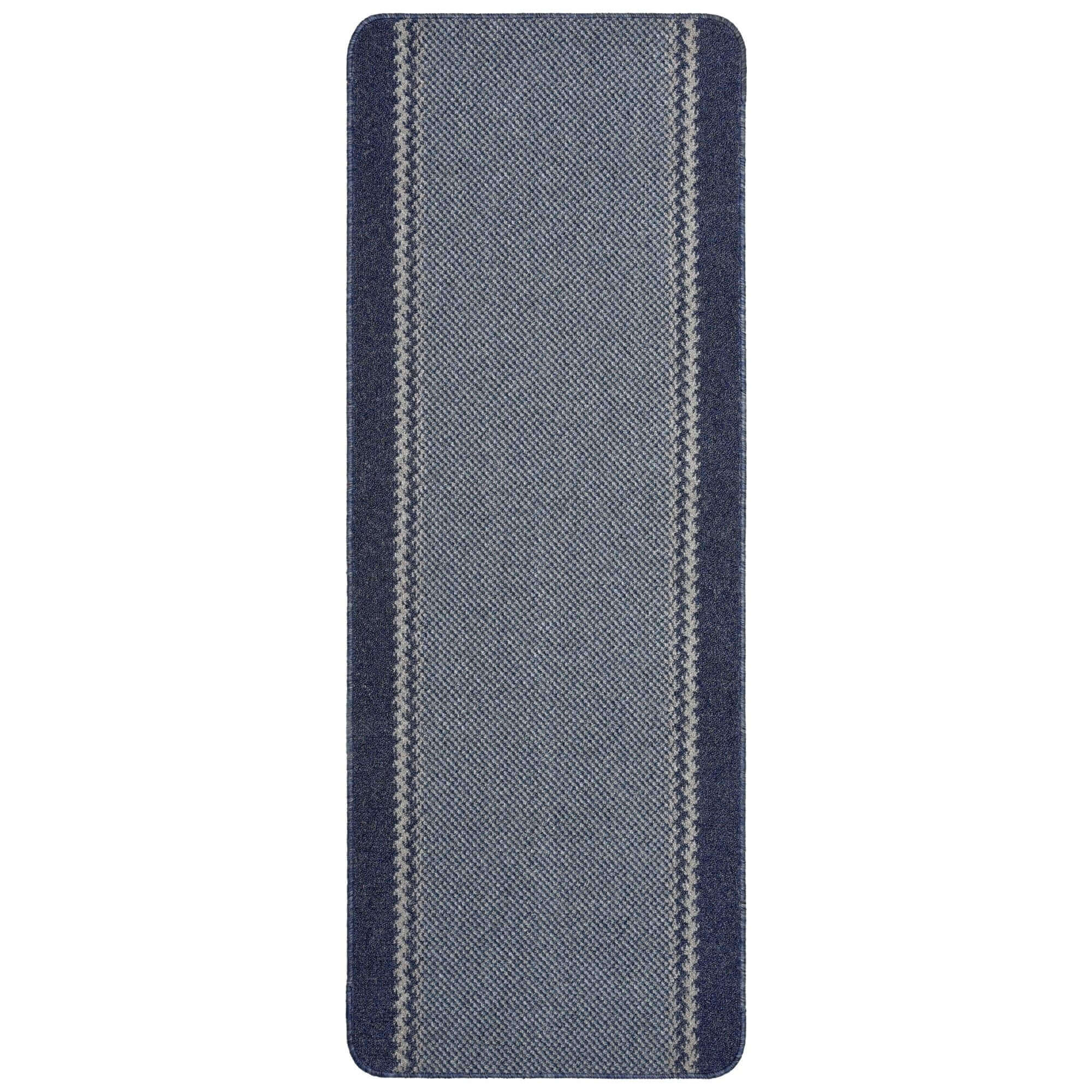 Washable Bordered Blue Rug  | 116Blu