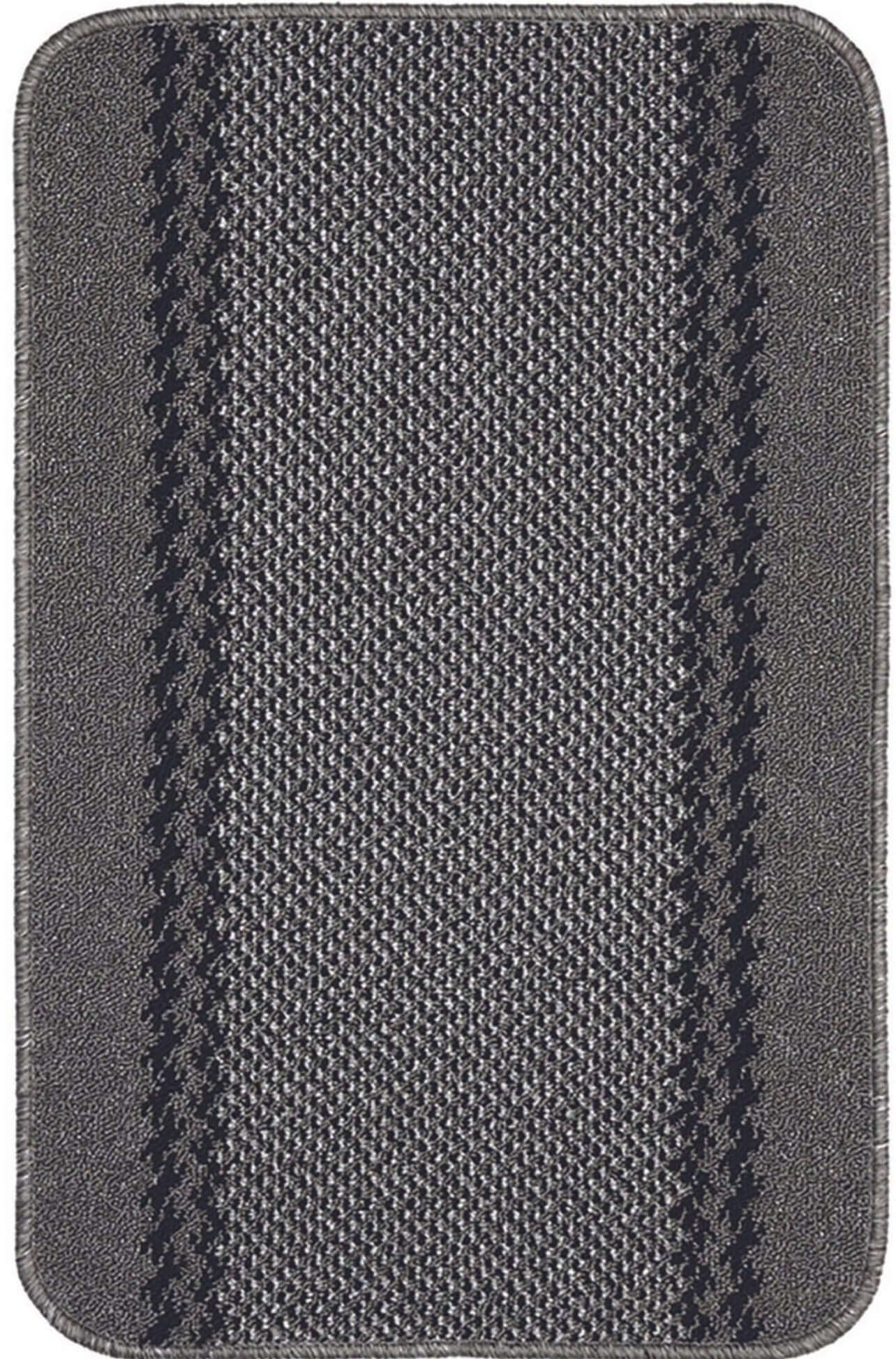 Washable Bordered Dark Grey Rug | 116D