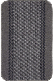 Washable Bordered Dark Grey Rug | 116D