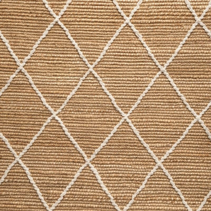Jute Rug Kunu Natural Handwoven Diamond Design