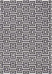 Wool Labyrinth Rug White and Black
