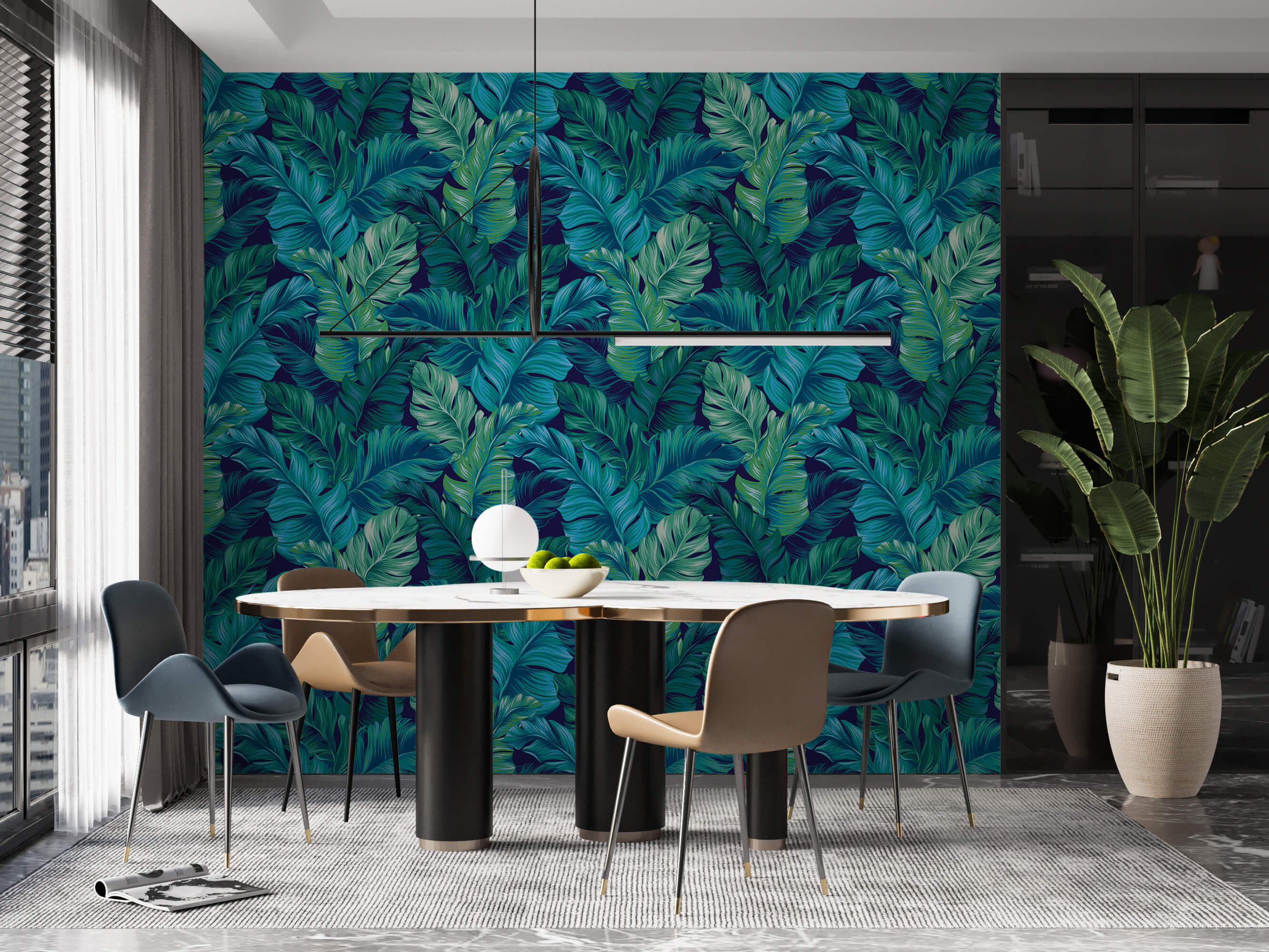 Bobbi Beck Lobate Leaf Luxury Wallpaper