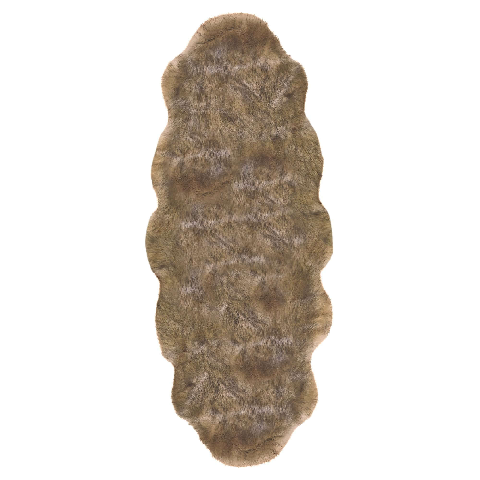 Luxury Grey Brown Faux Fur Rug