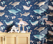 Bobbi Beck Moby Children's Whale Luxury Wallpaper