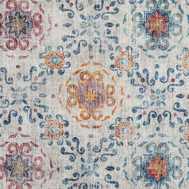 Eco-Washable Cream Rug Moroccan Design