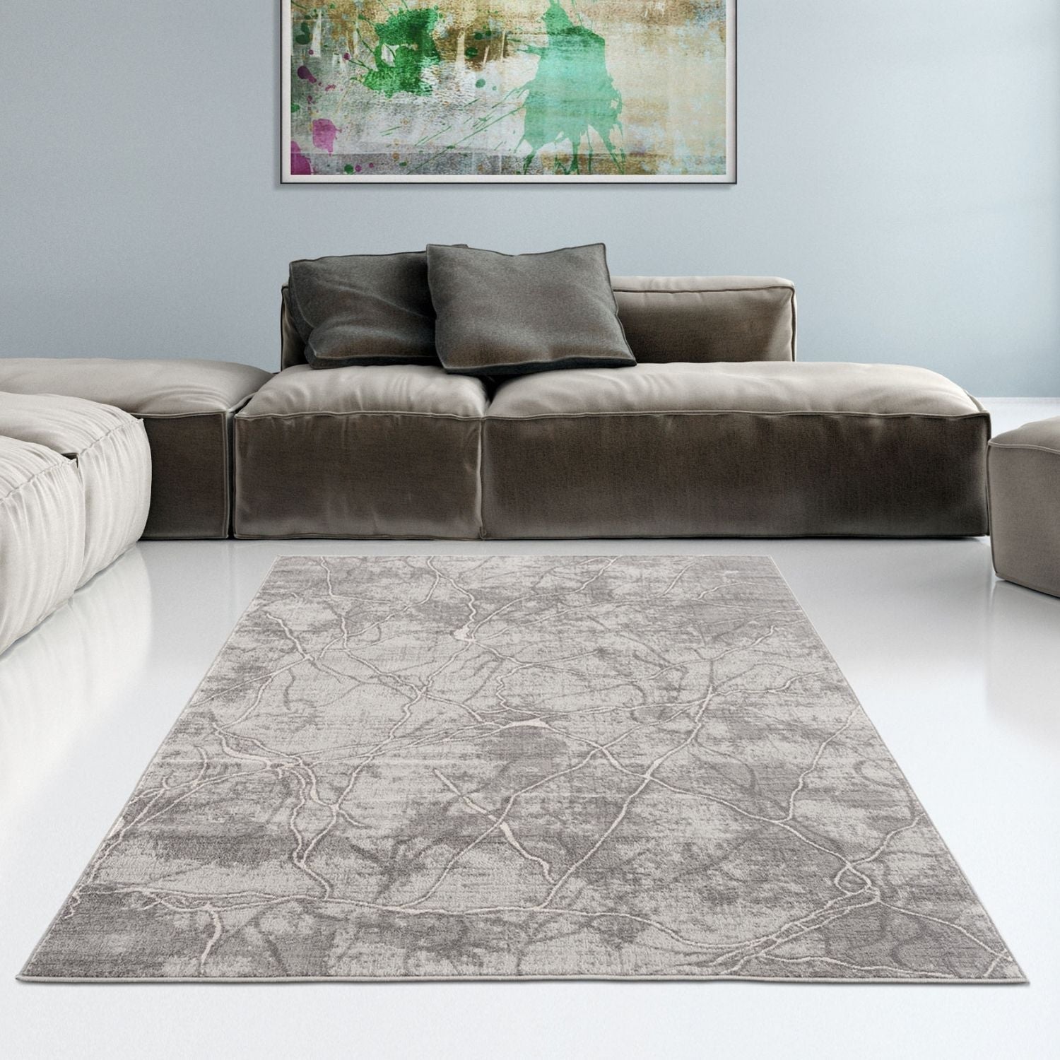 Montana Modern Dark Grey Rugs | 3740DG