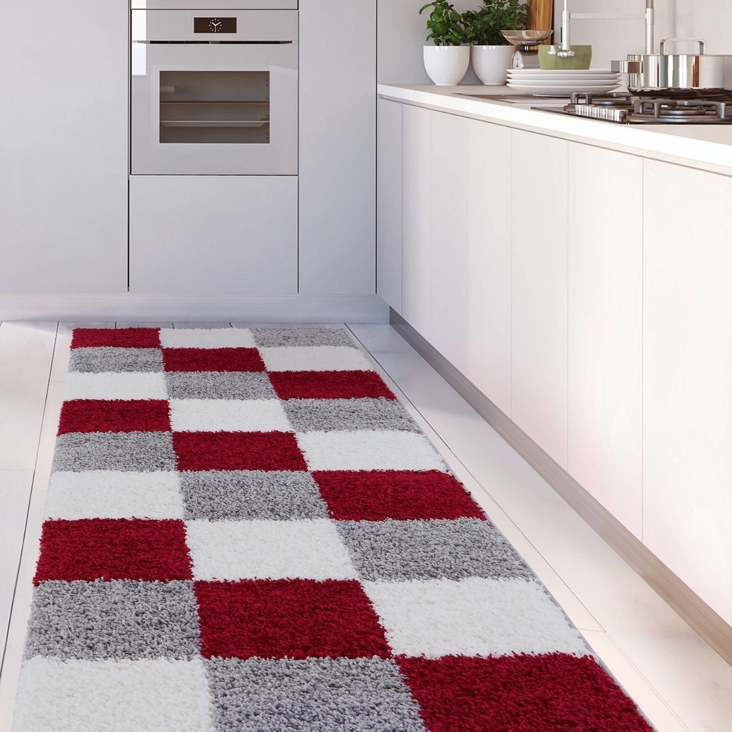 Myshaggy Geometric Red Rug