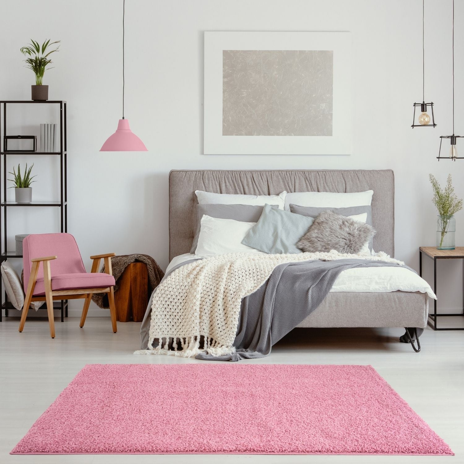 Myshaggy Solid Pink Rug