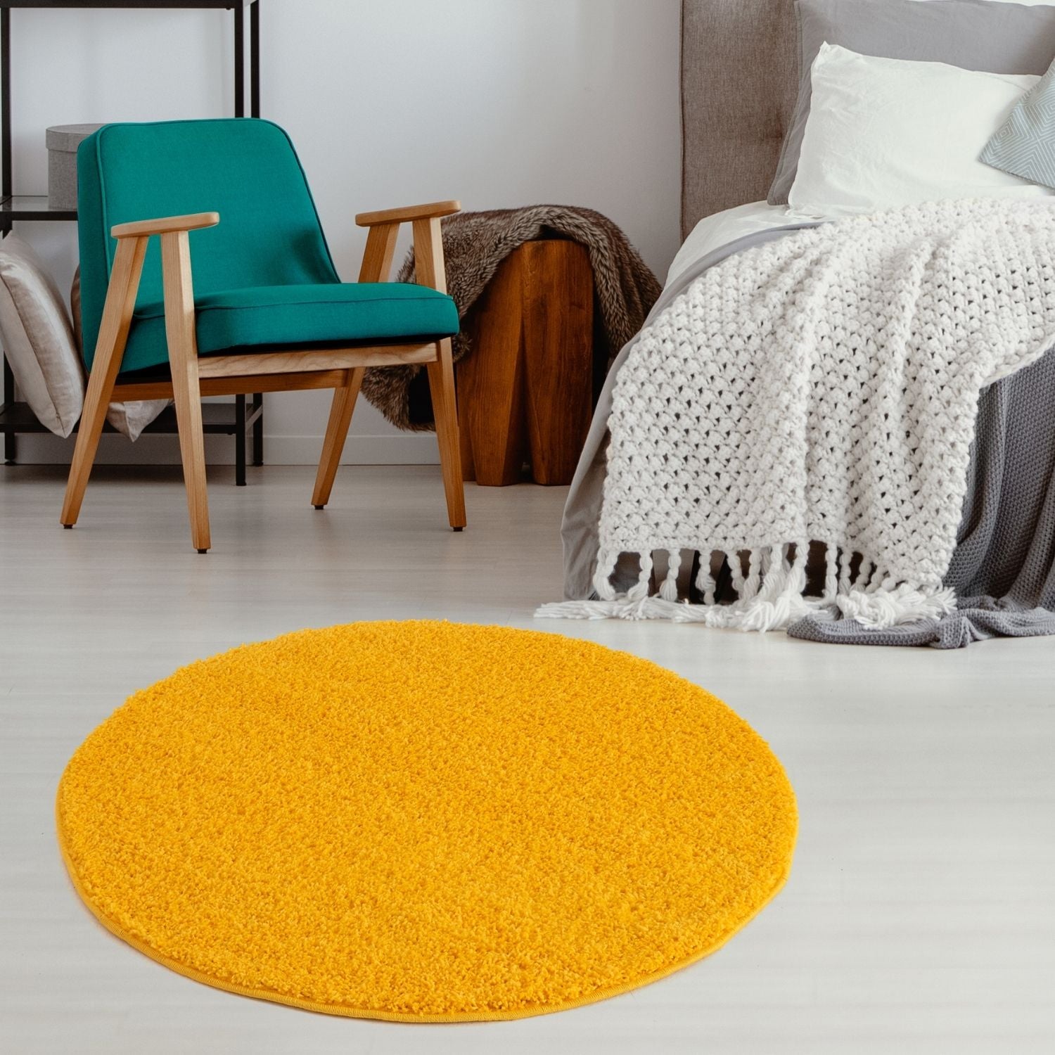 Myshaggy Solid Yellow Rug
