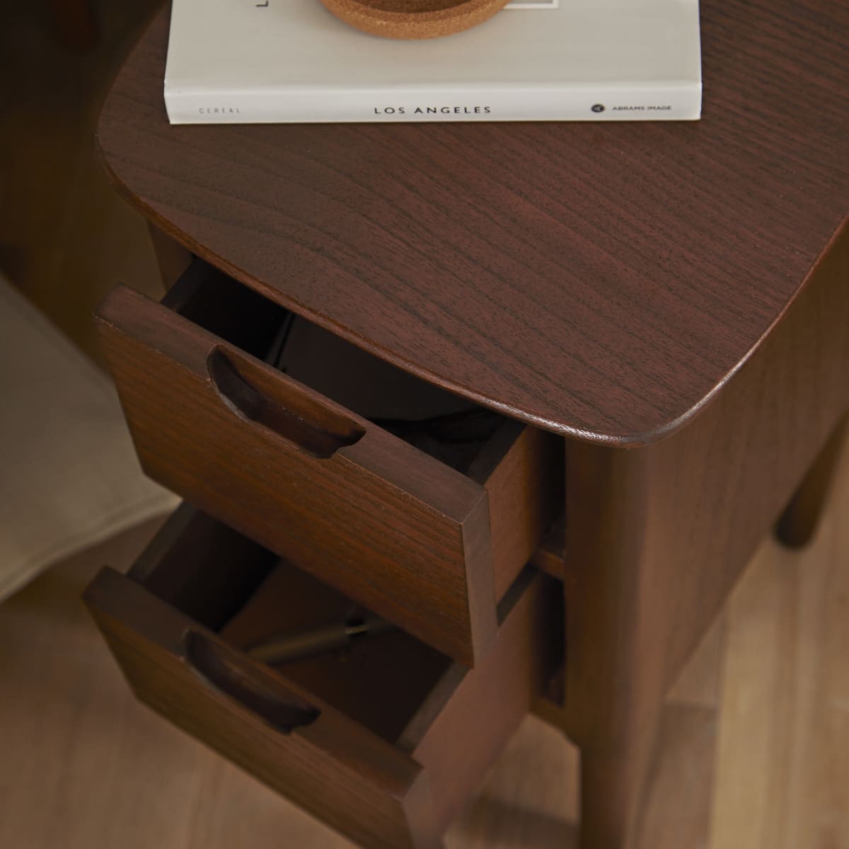 Norway Narrow Walnut Bedside Table