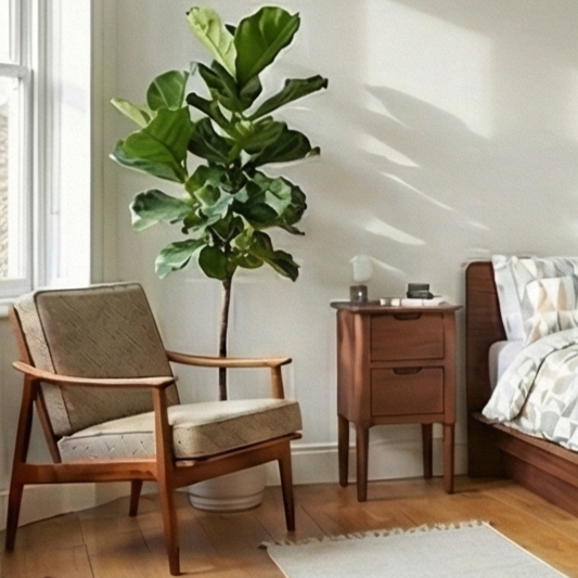 Norway Narrow Walnut Bedside Table