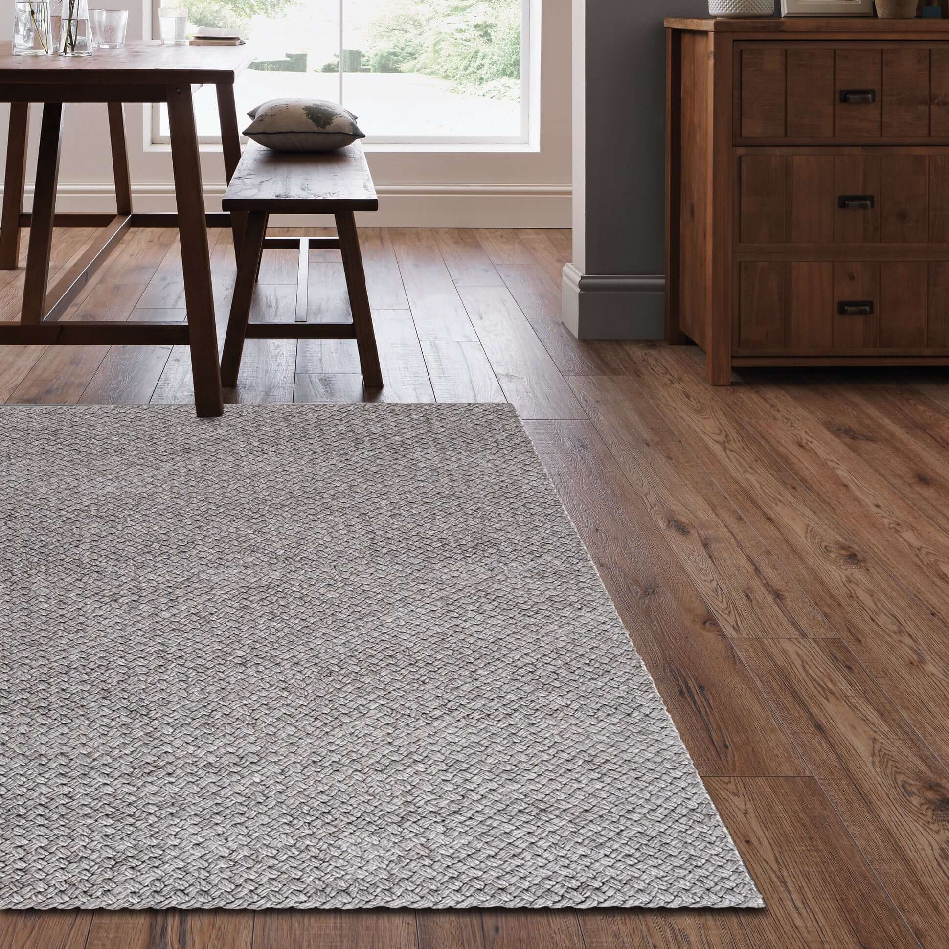 Solid Design Recycled Low Pile Eco Rug | Nila