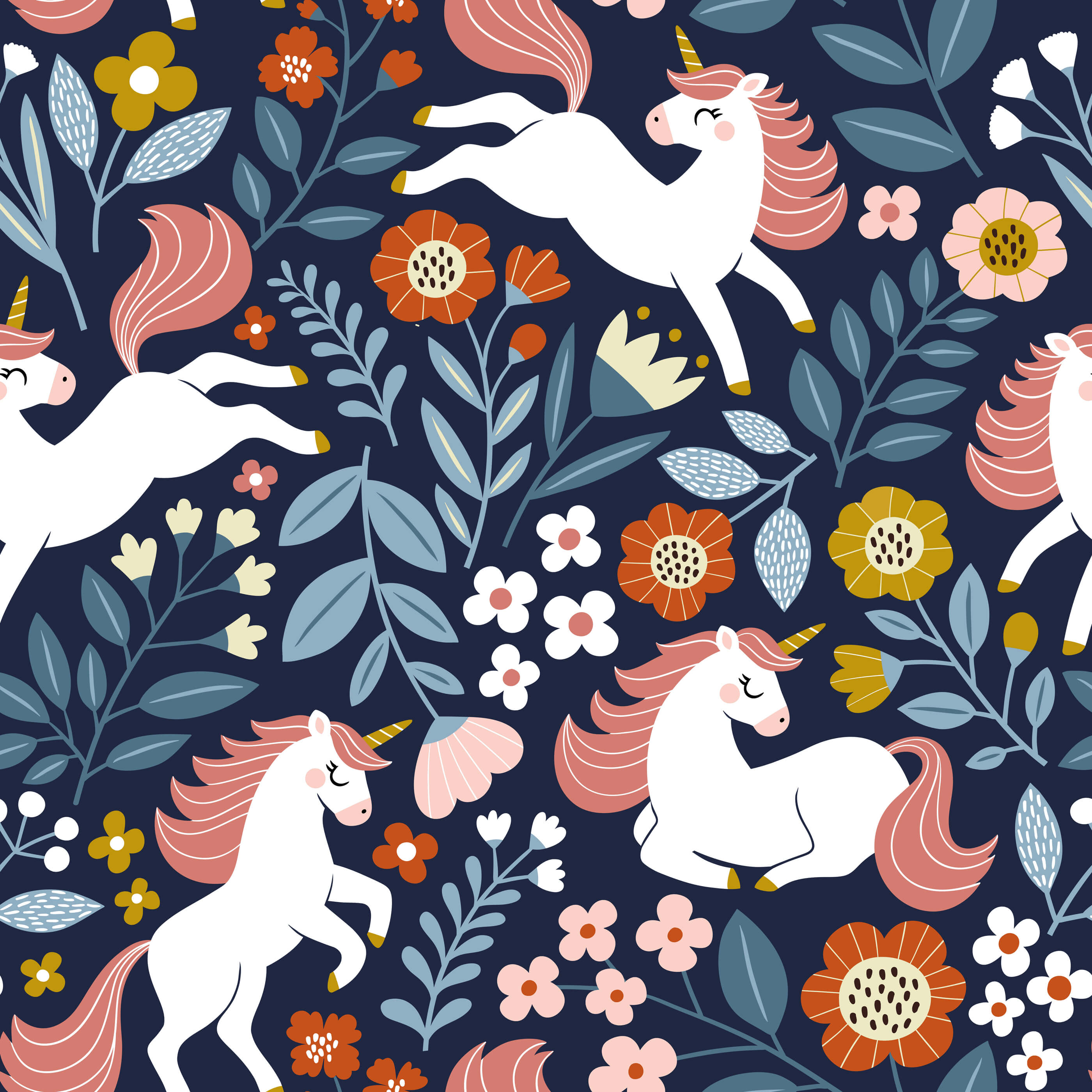 Bobbi Beck Orlaith Unicorn Luxury Wallpaper