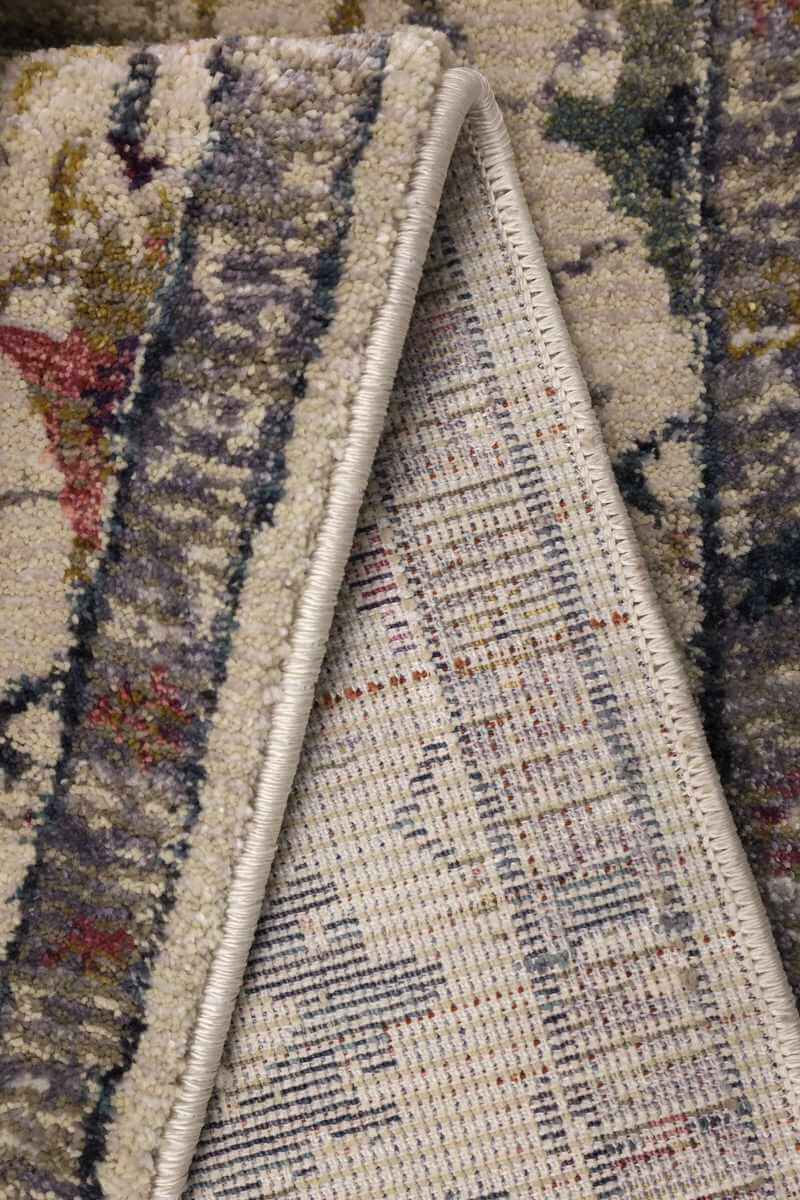 Traditional Floral Vintage Rug – Grey, Blue & Beige Elegance