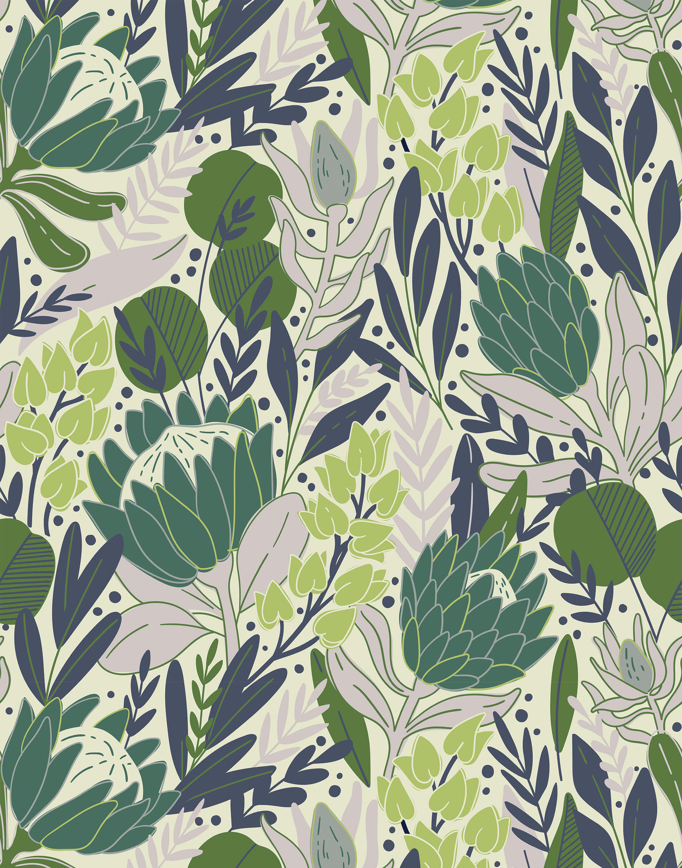 Bobbi Beck Protea Floral Luxury Wallpaper